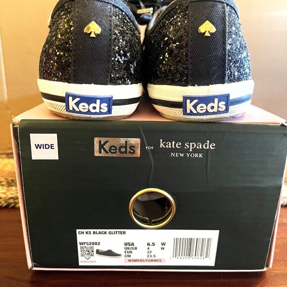♠️ Keds x Kate Spade Champion Glitter Women’s Sneaker-Black Size 6.5W - Picture 15 of 15